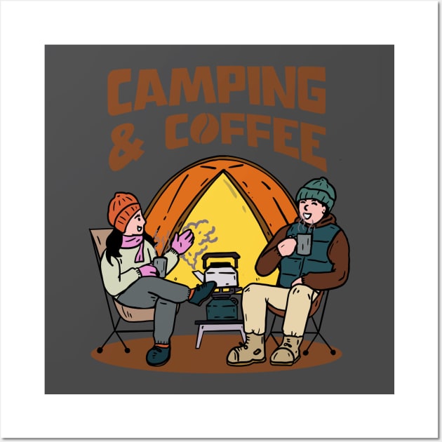 Camping and Coffee Wall Art by RiyanRizqi